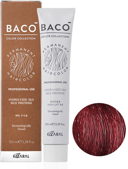 카랄 바코염색약 컬러 컬렉션 고밀도 색소함량이높은 헤어염색약 조정색, 딥레드_6.66, 2개