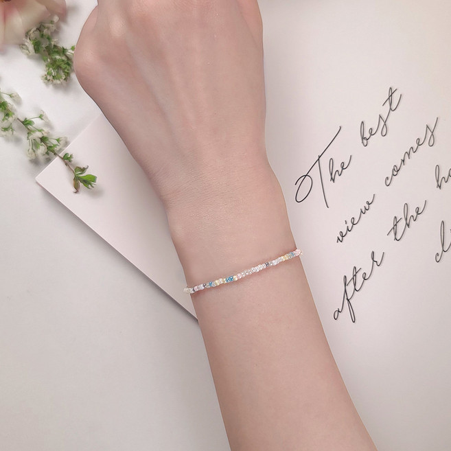 초콜리트쥬얼리 오션 7컬러 비즈 핸드메이드 컬러 포인트 레이어드 팔찌