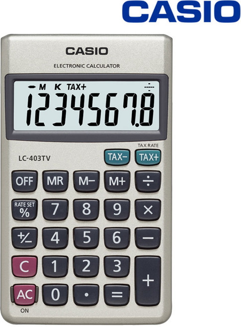 HJ 카시오 정품 일반계산기 사무용 탁상용 전자계산기 LC-403TV, 1개