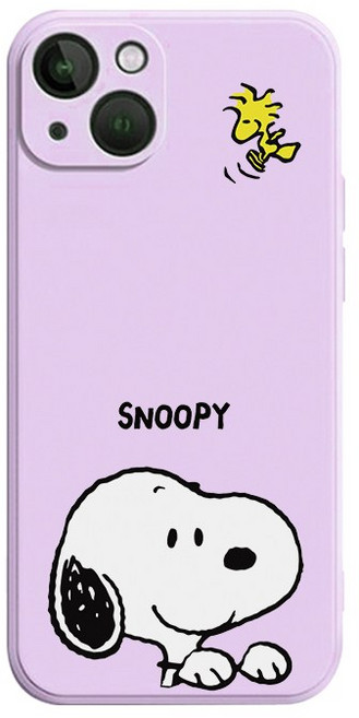 스누피 숨바꼭질 갤럭시 아이폰 폰케이스 퍼플
