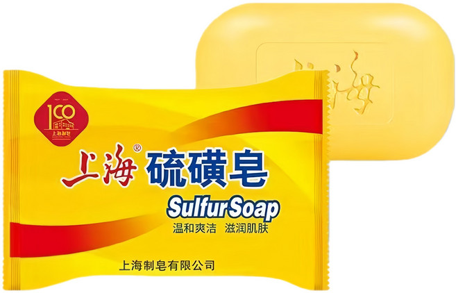 上海製皂硫磺皂 經典藥皂 檀香皂 潔淨抑菌 溫和清潔 老牌國貨, 1個, 上海硫磺皁85g, 85g
