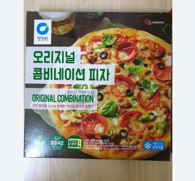 청정원 오리지널 콤비네이션 피자 360g, 상세페이지참조, 1개
