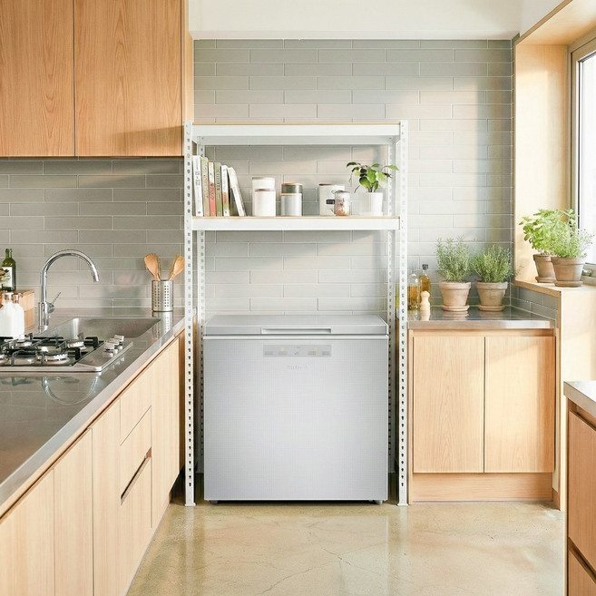 프라임앵글 김치냉장고 드럼세탁기 건조기 선반 펜트리 베란다 철제선반, 2.5단, 아이보리