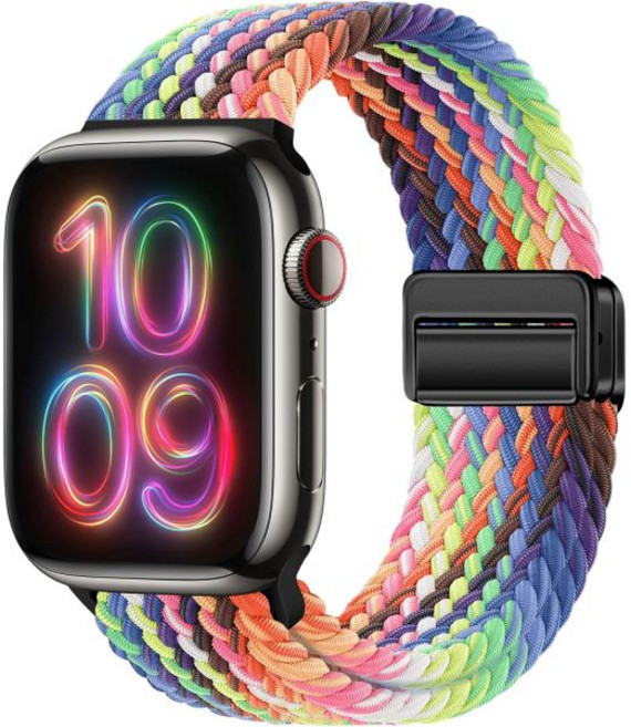 Qimela 스포츠 루프는 Apple Watch 38mm 40mm 41mm 42mm 44mm 45mm 46mm 49mm와 호환되는 여성 및 남성용 마그네틱 스트랩