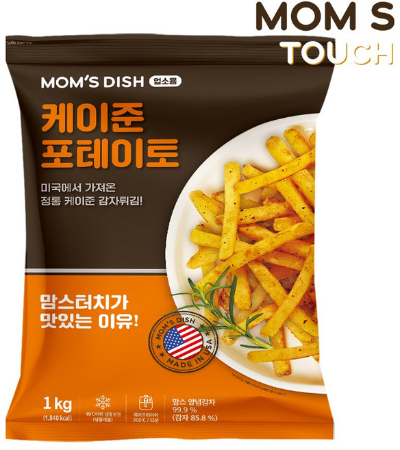 맘스터치 케이준 포테이토 감자튀김, 1개, 1kg