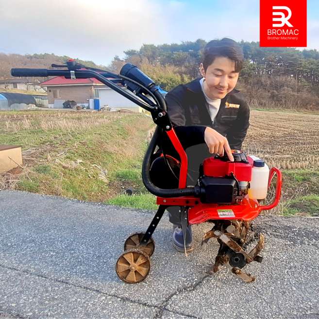형제농기계 2세대 관리기 원터치 버튼 시동 농업용 미니 소형 농기계 텃밭 트랙터 로타리 밭가는 기계 배토기, 1세트