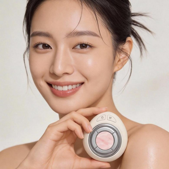 Jeernare 갈바닉 고주파 마사지기 피부관리 마사지기 홈케어기기 붓기제거, 베이지, MRY22020