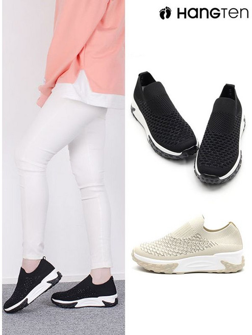 보그샷 행텐 JA-14 여성 니트 삭스 슬립온 키높이 운동화 워킹화 여자신발 단화