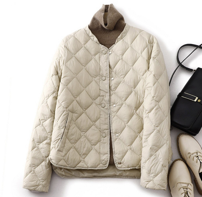 플랜앤유 넉넉한 누빔 깔깔이 여성 경량 패딩 점퍼