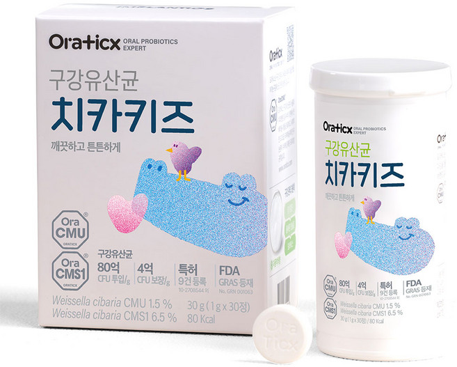 오라틱스 치카키즈 어린이 구강유산균, 30정, 1개