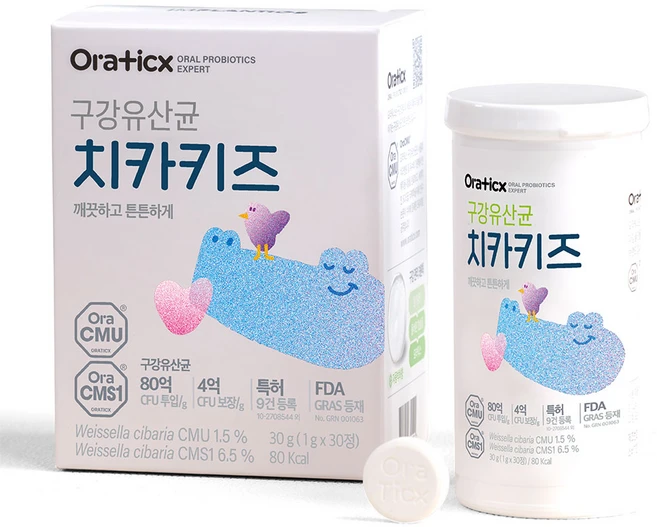 오라틱스 치카키즈 어린이 구강유산균, 30정, 1개 - 쿠팡