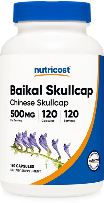 뉴트리코스트 황금추출물 바이칼 스컬캡 Baikal Skullcap 500mg 120캡슐 1병, 1개, 120정 - 쿠팡