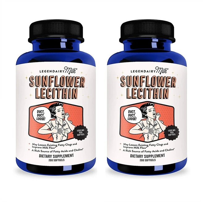 Legendairy 레전드에어리 밀크 썬플라워 레시틴 1200mg 200소프트젤 2팩, 2개, 200정 - 쿠팡