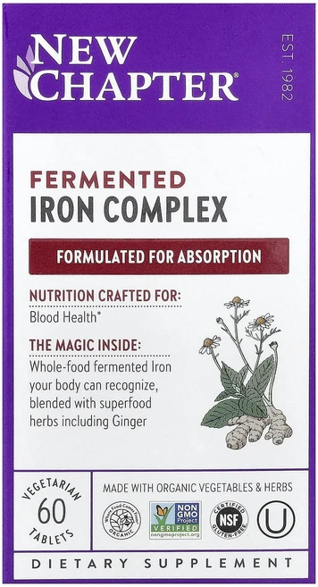 뉴쳅터 발효 철분 복합체 베지 정제 60정, 6개 - 쿠팡