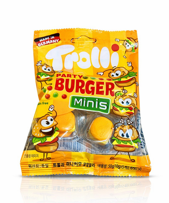 트롤리 미니버거모양 젤리, 50g, 24개