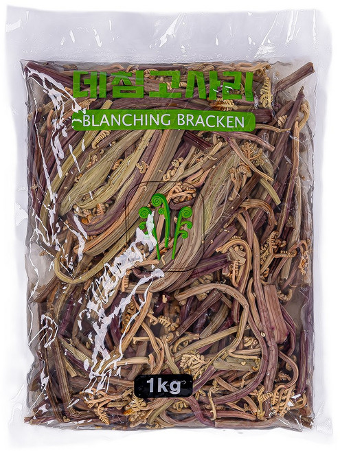 부드러운 A급 데친고사리 중국산 데침 삶은 고사리 나물, 1kg, 10개