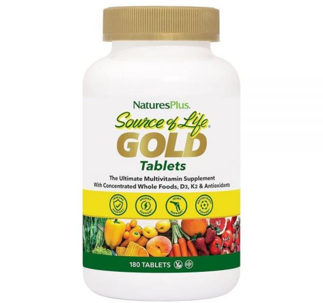 멀티비타민 NaturesPlus Source of Life 골드 - 180정 비타민 D3 및 B12 포함 혈액 뼈 면역 지원 채식주의자 글루텐 프리 60회 분량, 멀티비타민 NaturesPlus Source of Li, 1개 - 쿠팡