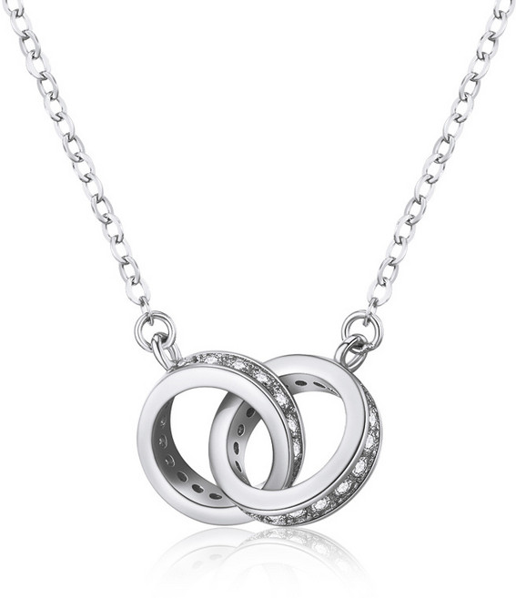 999 순은 목걸이 여 더블 펜던트