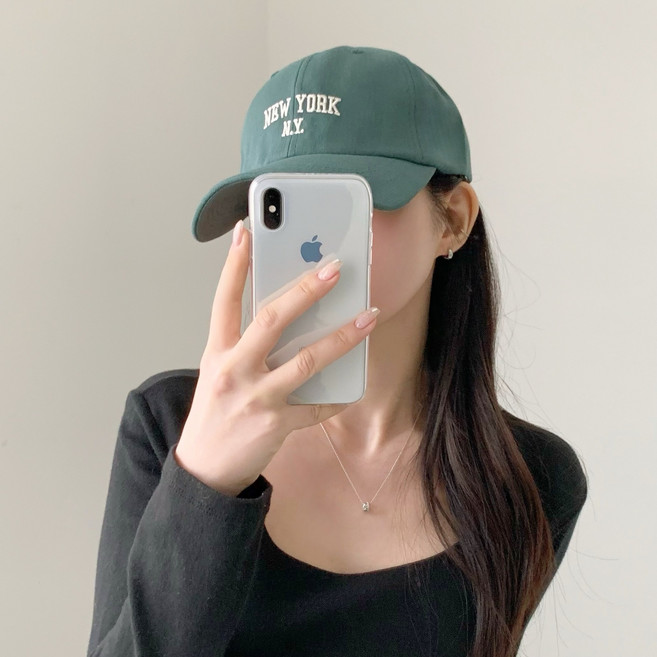 디아쿠아 남녀공용 NY 뉴욕 심플 자수 야구모자 볼캡 모자
