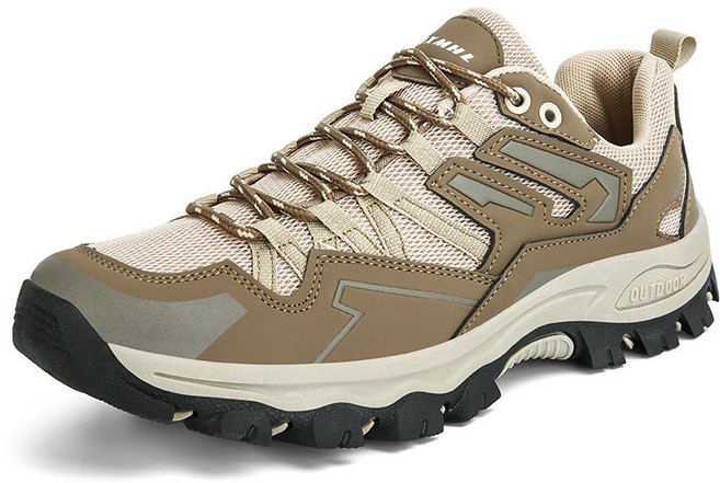 戶外登山鞋 男女春秋低筒網面防滑透氣健行越野跑步運動休閒鞋