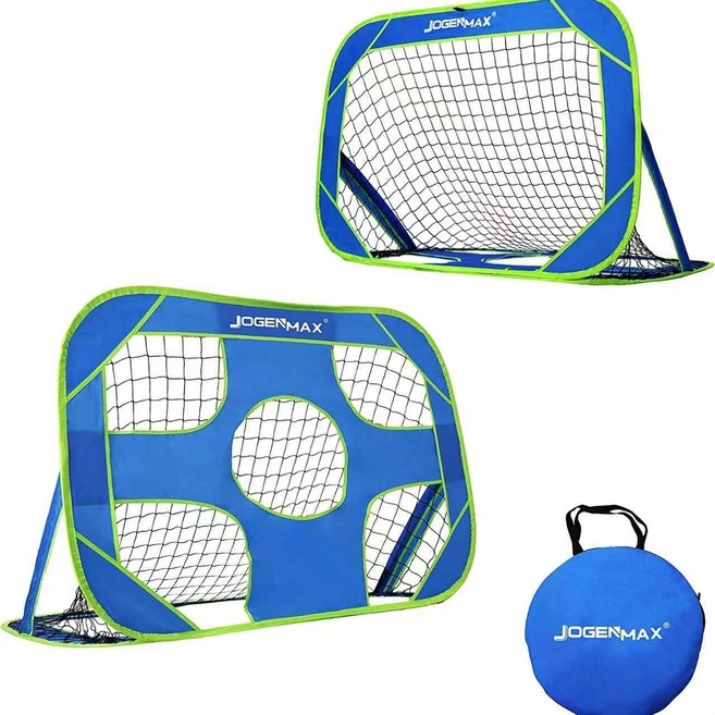 JOGENMAX 兒童折疊足球門 便攜式室內外青少年訓練球門, 1個, 120X80CM二合一单球门(蓝色)