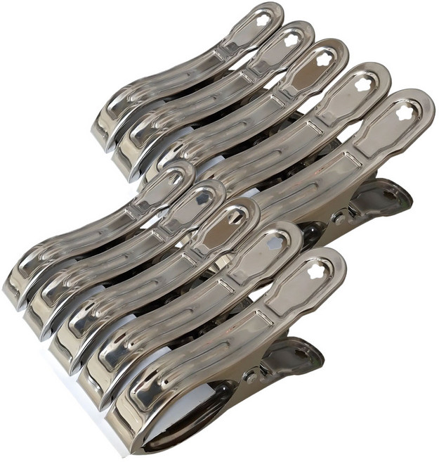 세렌디 스텐 빨래집게 대형사이즈 12cm 10개세트 이불 집게, 1세트, 실버