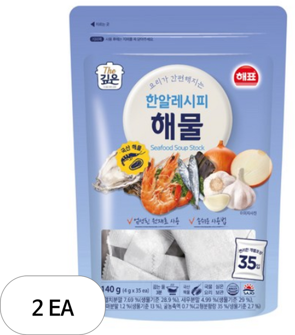 해표 한알레시피 해물, 140g, 2개