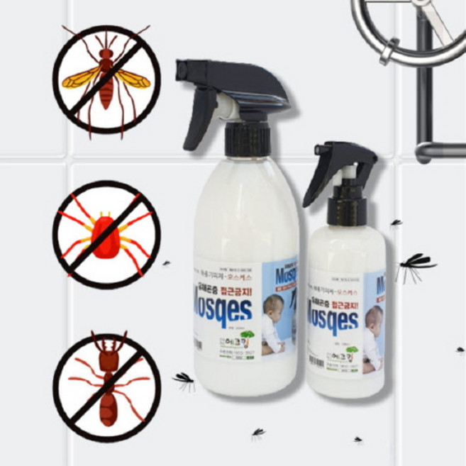 버그 모스케스 개미 바퀴벌레 거미 지네 등 집안벌레 기피퇴치 500ml, 5개