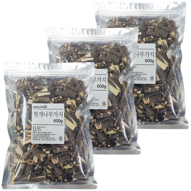 다누푸드 국산 헛개나무 가지 지구목, 3개, 600g