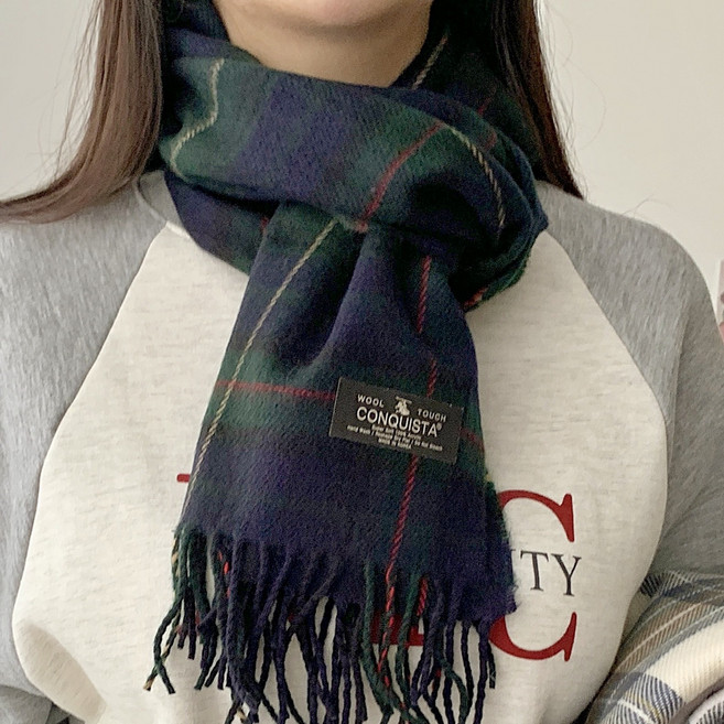 이든테라스 체크 데일리 남여공용 커플 부들부들 머플러 목도리