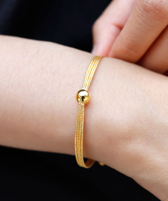 24K 순금 볼 리본 커팅 뱅글 팔찌 2D 7.5g 데일리 생일 부모님 선물