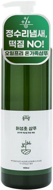 대용량 청소년 오일프리 샴푸 어성초 사춘기 초등 학생 두피 떡진 머리 기름기 정수리 냄새, 1개, 1L