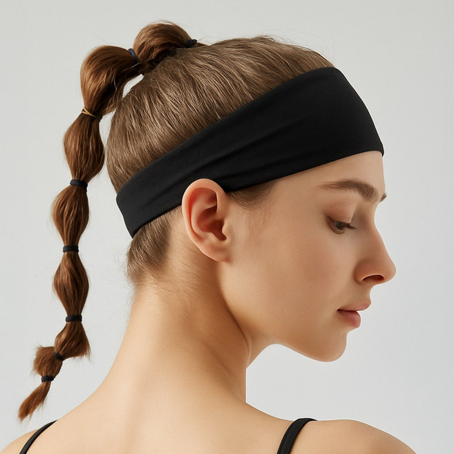 남녀공용 스포츠 헤어밴드 땀흡수 건조빠른 러닝 헤어 넓은 머리밴드 등산 테니스, 4칼라세트, 1개