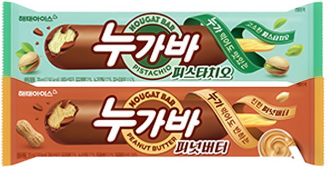 해태아이스크림 누가바 40개 혼합 (피스타치오+피넛버터), 1세트, 70ml
