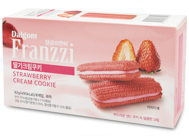 달곰 프란찌 딸기크림 쿠키, 92g, 24개