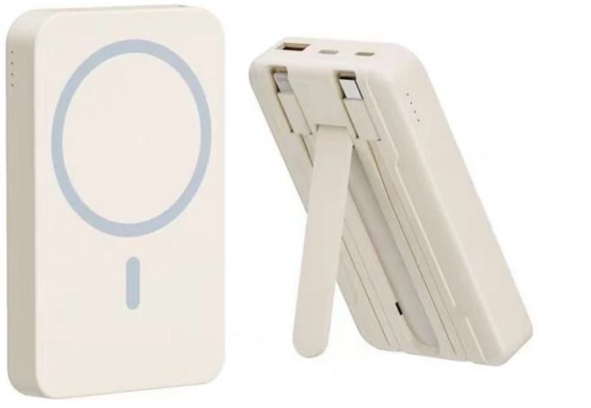 無線磁吸行動電源 20000mAh 自帶線支架 3C Wh標示 可上飛機 快充, 黃油色【有線22.5W+無線磁吸15W】, K04
