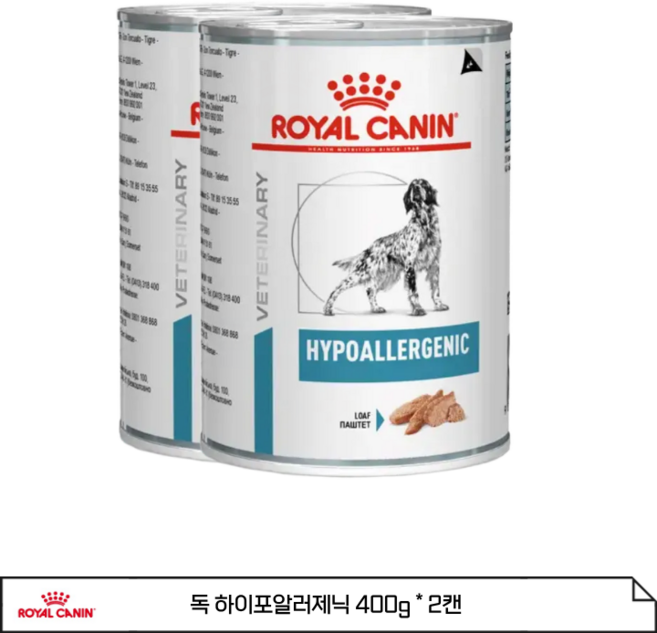 로얄캐닌 독 하이포알러제닉 캔, 닭, 400g, 2개