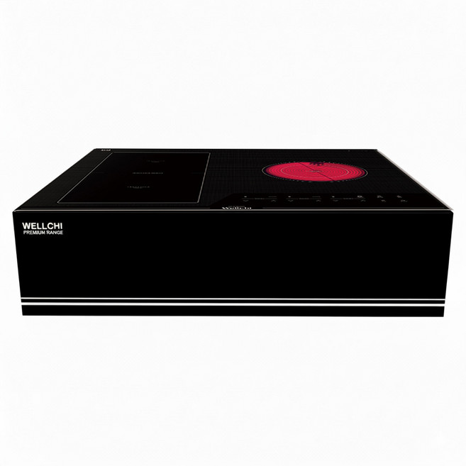 [기사방문 기본설치비 무료] 웰치 하이브리드 3구 KR-CHB350N 전기렌지 빌트인 매립형 인덕션2구 하이라이트1구 전기레인지 가정용 원룸 오피스텔 펜션 전국설치가능, 프리스탠딩, 웰치 KR-CHB350N+블랙케이스15cm