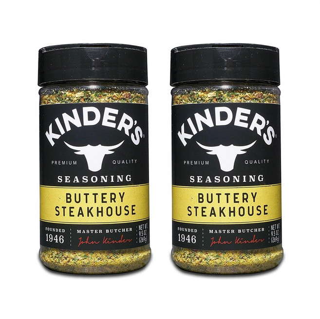 KINDER'S Buttery Steakhouse Seasoning 킨더스 버터리 스테이크 하우스 시즈닝 9.5oz(269g) 2팩, 269g, 1개