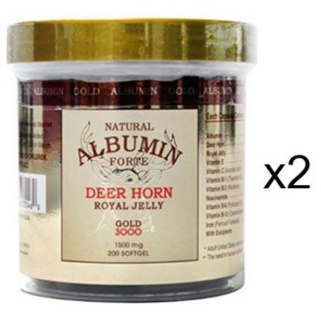 내츄럴 알부민 포르테 천연 녹용젤리1500mg 200정 X 2, 2개