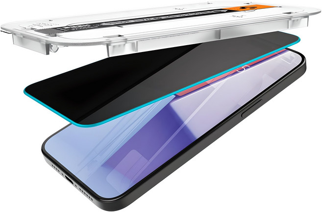 슈피겐 글라스 tREZ핏 프라이버시 사생활보호 강화유리 휴대폰 액정 보호 필름 2p, 1세트