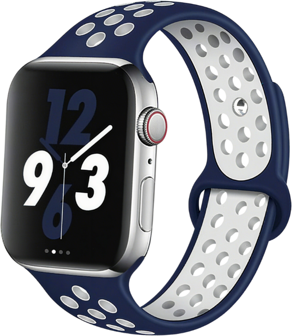 Fegwilde 애플워치 호환 실리콘 더블 컬러 실리콘 스포츠 스트랩 42/41/40/38/49/46/45/44mm 11 10 9 8 7 3 울트라1/2/3 SE1/2/3 밴드, 블루+화이트