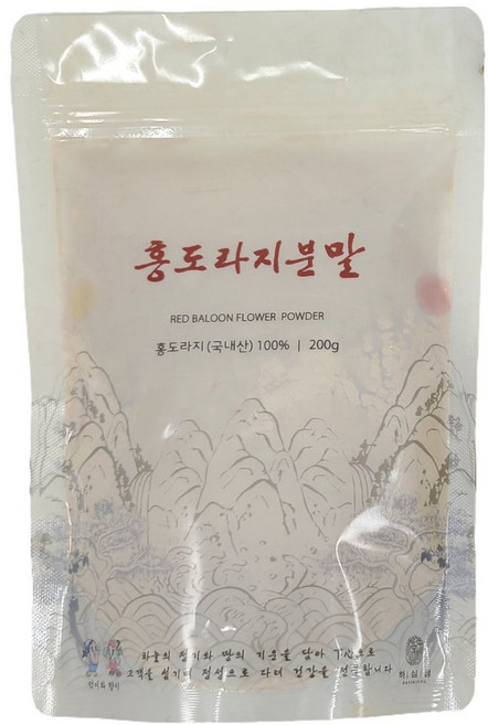 하심정 홍도라지분말 환절기 목에 각종 알르레기에 좋은 국내산 100%, 1개, 200g