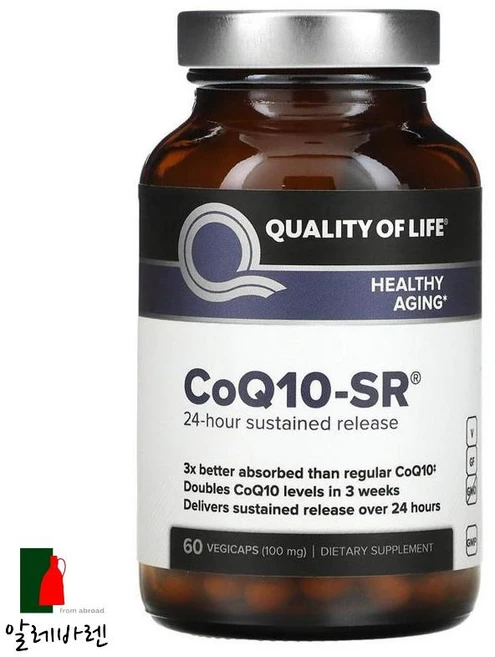 퀄리티 오브 라이프 코큐텐 CoQ10 SR 100mg 60베지캡슐 코엔자임, 1개, 60정 - 쿠팡