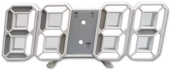 헬스와미 선명한 LED 3D 탁상 시계 대형 디지털 시계 야간 시계, 1개