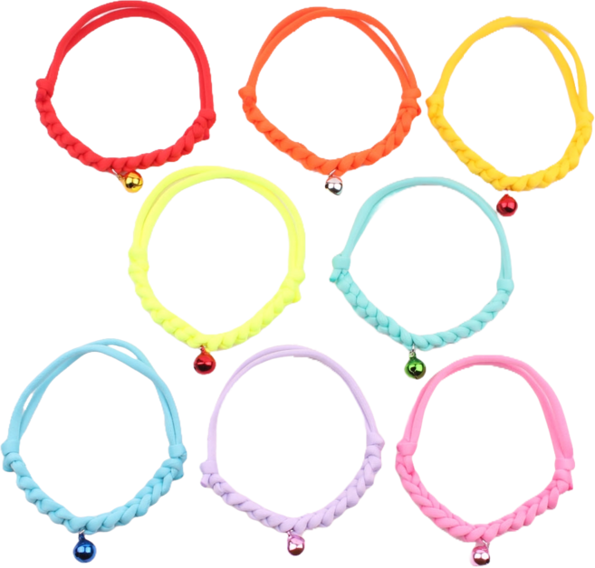 하니펫 반려동물 예쁜 얀매듭 방울 목걸이, 1개, 형광노랑