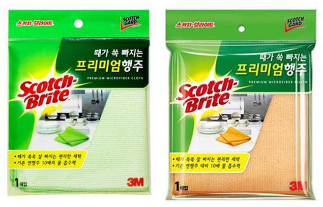 3M 스카치브라이트 때가 쏙 빠지는 프리미엄 행주 그린 오렌지, 1개