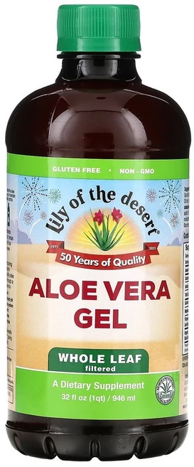 릴리오브더데저트 알로에베라 젤 전체 잎 사용 알로인 제거 946 ml 32 fl oz, 1개, 946ml - 쿠팡