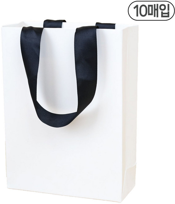 세모쇼핑백 고급 명품쇼핑백 매립형 손잡이 무지 종이가방 선물용 종이쇼핑백 선물포장 종이백, @10매입@, 화이트