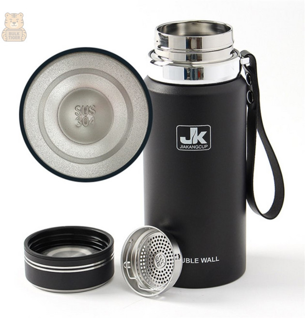 벌타 차거름망 이중스텐 보온병 600ml 블랙 차보온병, 1개